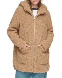 Andrew Marc - Hooded Faux Shearling Jacket - Lyst
