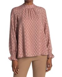 DR2 by Daniel Rainn - Daniel Rainn Long Sleeve Swiss Dot Blouse - Lyst