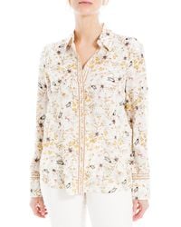 Max Studio - Printed Long Sleeve Button-up Shirt - Lyst