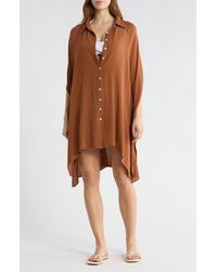 Boho Me - Sharkbite Button-Up Coverup - Lyst