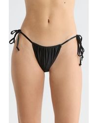 GOOD AMERICAN - Ruched String Bikini Bottoms - Lyst