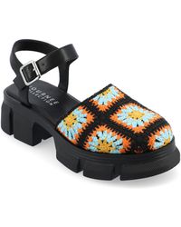 Journee Collection - Floral Crocheted Platform Sandal - Lyst
