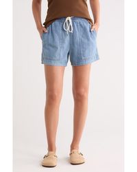 James Perse - Drawstring Denim Shorts - Lyst