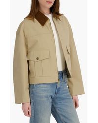 Tahari - Deia Corduroy Collar Cotton Barn Jacket - Lyst