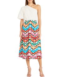 DONNA MORGAN FOR MAGGY - One Shoulder Midi Dress - Lyst