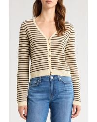 Rag & Bone - Zoey Stripe Open Stitch Cotton Blend Cardigan - Lyst
