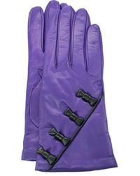 Portolano - Bow Leather Gloves - Lyst