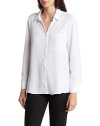 Adrianna Papell - Long Sleeve Button-up Shirt - Lyst