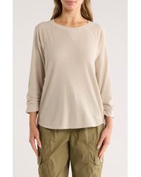 DKNY - Slub Waffle High-Low T-Shirt - Lyst