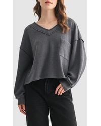 Lush - V-Neck Long Sleeve Top - Lyst