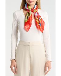 Kate Spade - Painted Tulips Silk Square Scarf - Lyst
