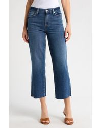 7 For All Mankind - Alexa Raw Hem Ankle Crop Jeans - Lyst