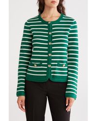 Tahari - The Makena Stripe Wool & Cashmere Cardigan - Lyst