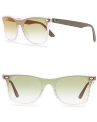 Ray Ban 41mm Phantos Rubber Aviator Sunglasses In Dark Violet Purple Lyst Ray Ban 41mm Phantos Rubber Aviator Sunglasses In Dark Violet Purple Lyst