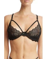 Hanky Panky - Strappy Lace & Mesh Underwire Bra - Lyst