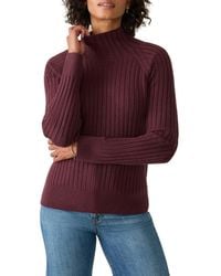 Faherty - Jackson Mock Neck Cotton Blend Rib Sweater - Lyst
