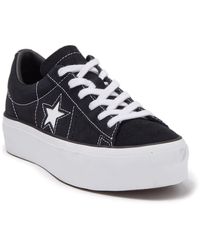 one star converse black platform