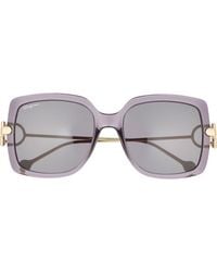 Ferragamo - Salvatore Gancio 55Mm Square Sunglasses - Lyst