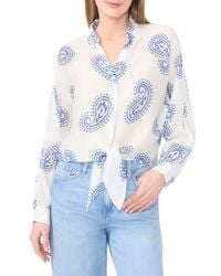 Halogen® - Long Sleeve Tie Hem Button-Up Shirt - Lyst