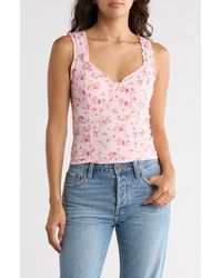 Madden Girl - Ruffle Trim Rib Tank Top - Lyst
