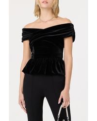 Astr - Tenille Velvet Off The Shoulder Top - Lyst