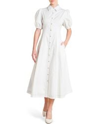 FREEMARKET - Solid Cotton Midi Dress - Lyst