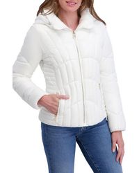 Kensie - Hooded Puffer Jacket - Lyst