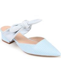 Journee Collection - Lizard-Embossed Mule Slip-On Flats - Lyst