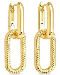 Sterling Forever - Sable Cubic Zirconia Link Drop Earrings - Lyst
