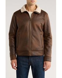 Rainforest - Faux Shearling Lined Aviator Jacket - Lyst
