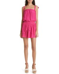 Ramy Brook - Kira Smocked Waist Tie Strap Minidress - Lyst