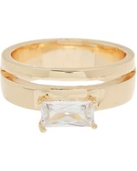 Nordstrom - 14k Gold Plated Baguette Cubic Zirconia Ring - Lyst
