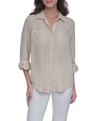 DKNY - Tencel Lyocell Chambray Button-Up Shirt - Lyst