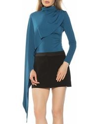 Alexia Admor - Ivo Drape Cape Jersey Top - Lyst
