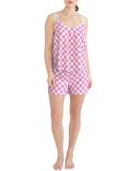 Kensie - Lace Strap Boxer Pajamas - Lyst