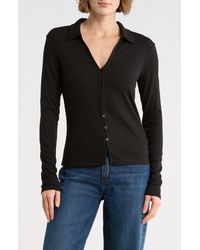 Sanctuary - Johnny Collar Long Sleeve Button-Up Top - Lyst