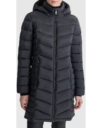 DKNY - Cire Packable Hooded Longline Puffer Jacket - Lyst