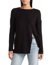 Go Couture - Long Sleeve Asymmetric Hem Top - Lyst