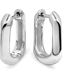 DEVATA - Beveled Hoop Earrings - Lyst