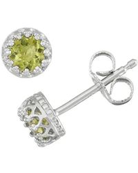 FZN - Sterling Stone Crown Stud Earrings - Lyst