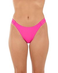 Citrus - Solid Shirred Side Bikini Bottoms - Lyst