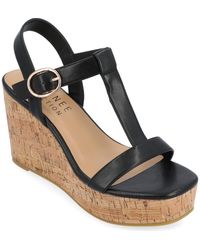 Journee Collection - Matildaa Tru Comfort T-Strap Platform Wedge Sandal - Lyst