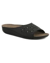 Flexus by Spring Step - Rhinestone Lasercut Slide Sandal - Lyst