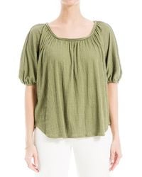 Max Studio - Textured Knit Bubble Sleeve Knit Top - Lyst