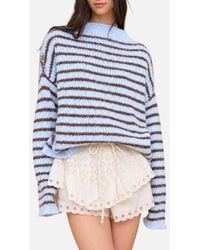 Blu Pepper - Stripe Mock Neck Sweater - Lyst