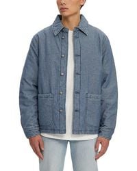 Noize - Archie Denim Puffer Shirt Jacket - Lyst