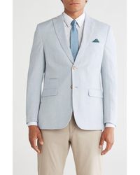 Gino Vitale - Slim Fit Solid Linen Blend Blazer - Lyst
