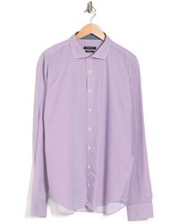 Bugatchi Printed Shaped Fit Dress Shirt In Magenta At Nordstrom Rack - Purple