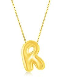 Simona - Bubble Initial Pendant Necklace - Lyst