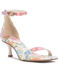 Vince Camuto - Vinkely Square Toe Kitten Heel Sandal - Lyst